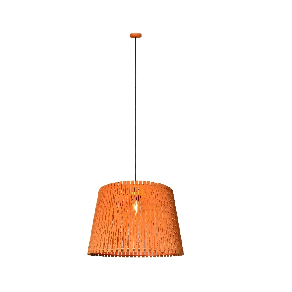 Woven Wooden Strip Drum Pendant Light Series detail