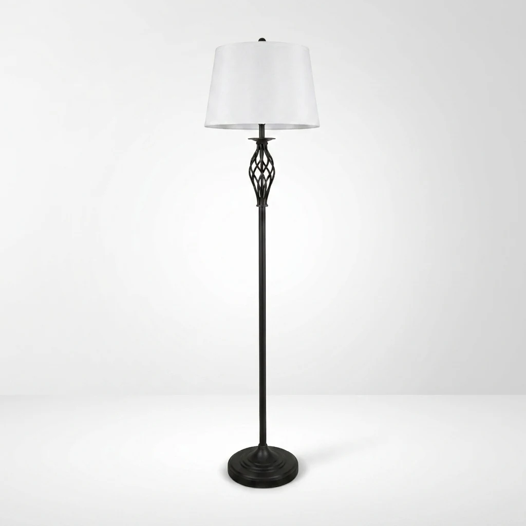 Wrought Iron Cage Accent Floor Lamp