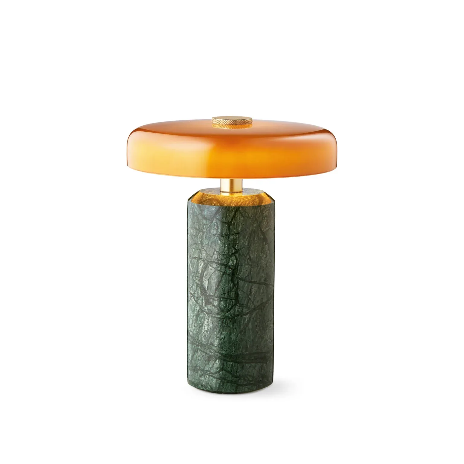 Modern Minimalist Glass Shade and Cylindrical Marble Base Cordless Table Lamp Collection detail view 4