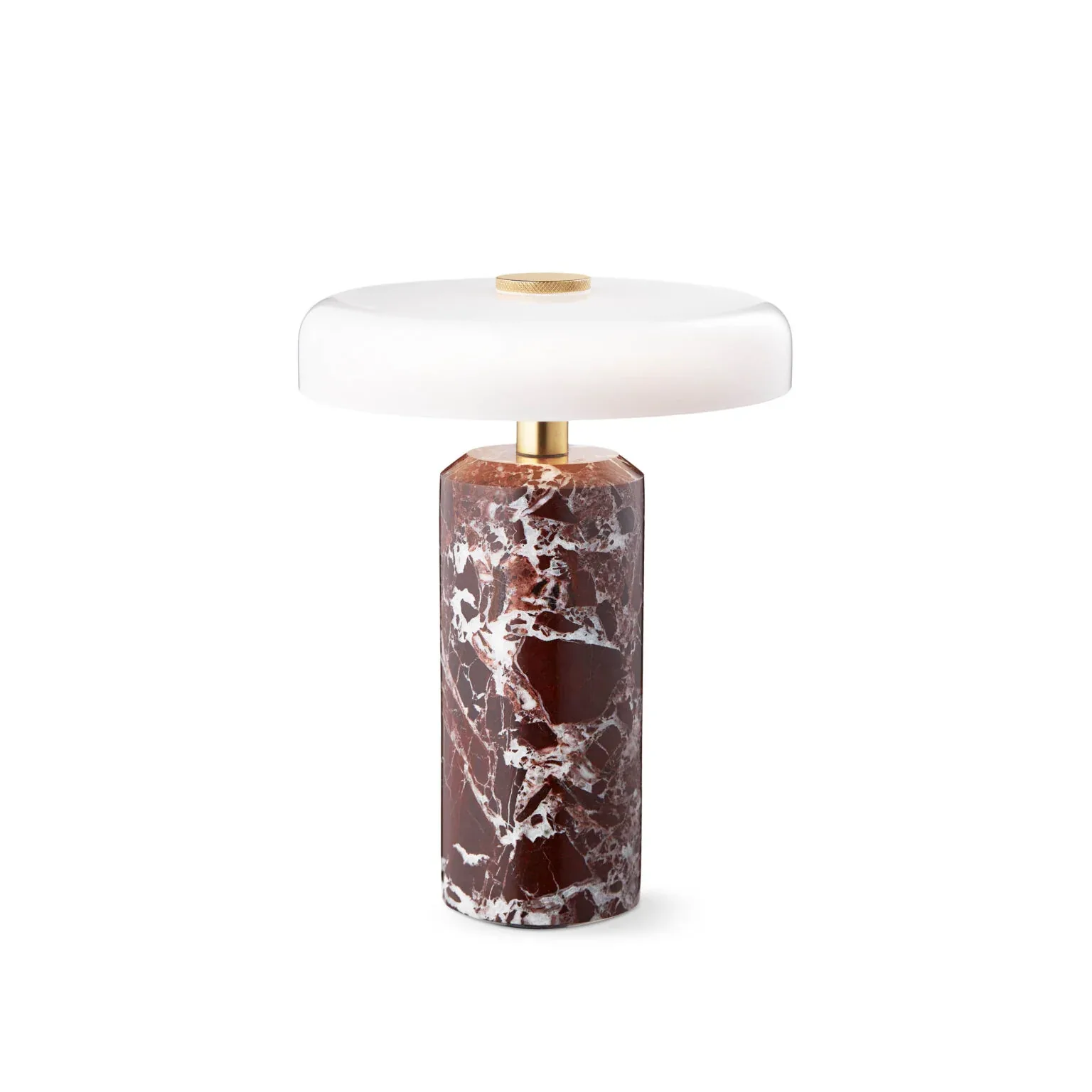 Modern Minimalist Glass Shade and Cylindrical Marble Base Cordless Table Lamp Collection detail view 5