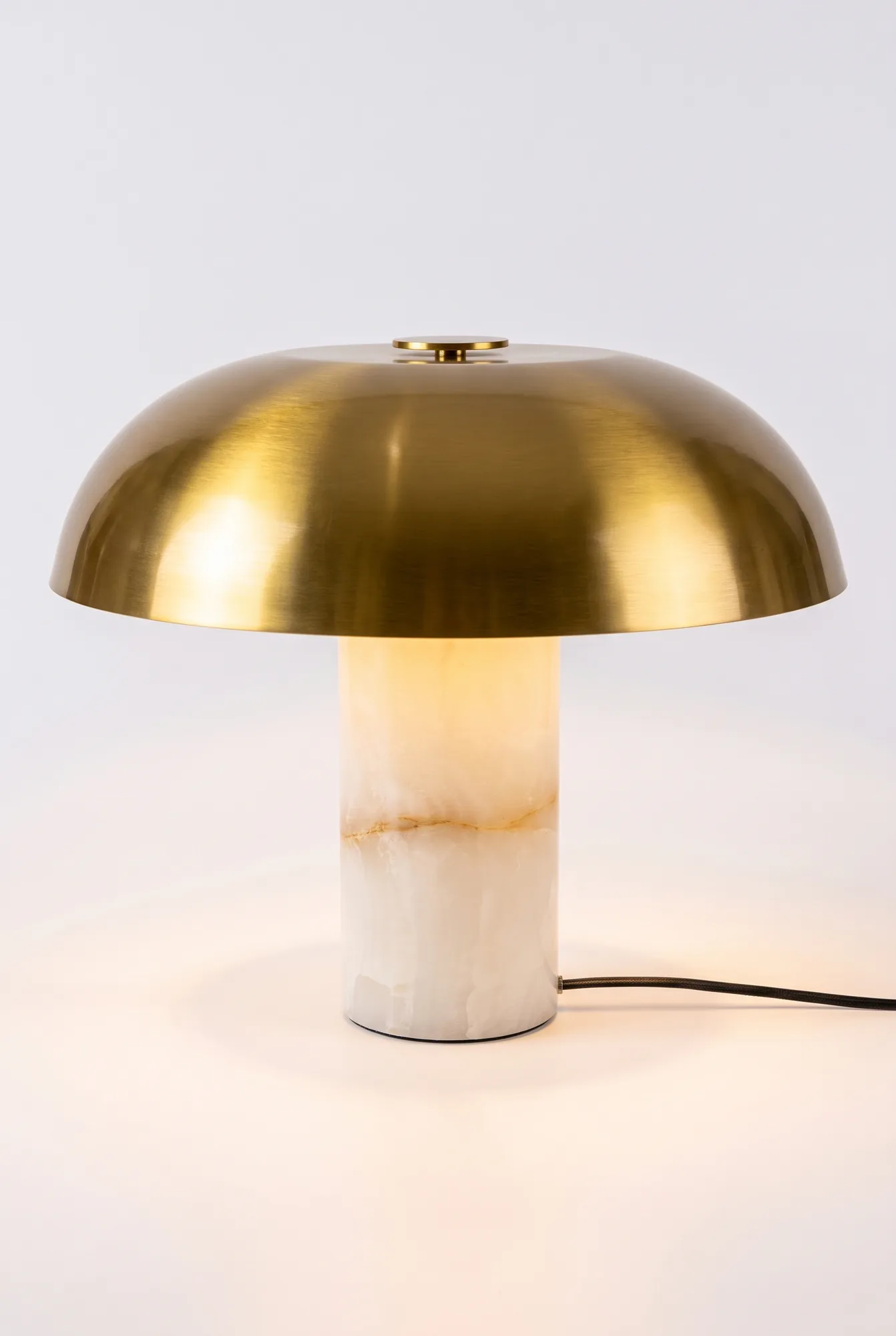 Modern Minimalist Metal and Marble Mushroom Table Lamp Collection detail view 2