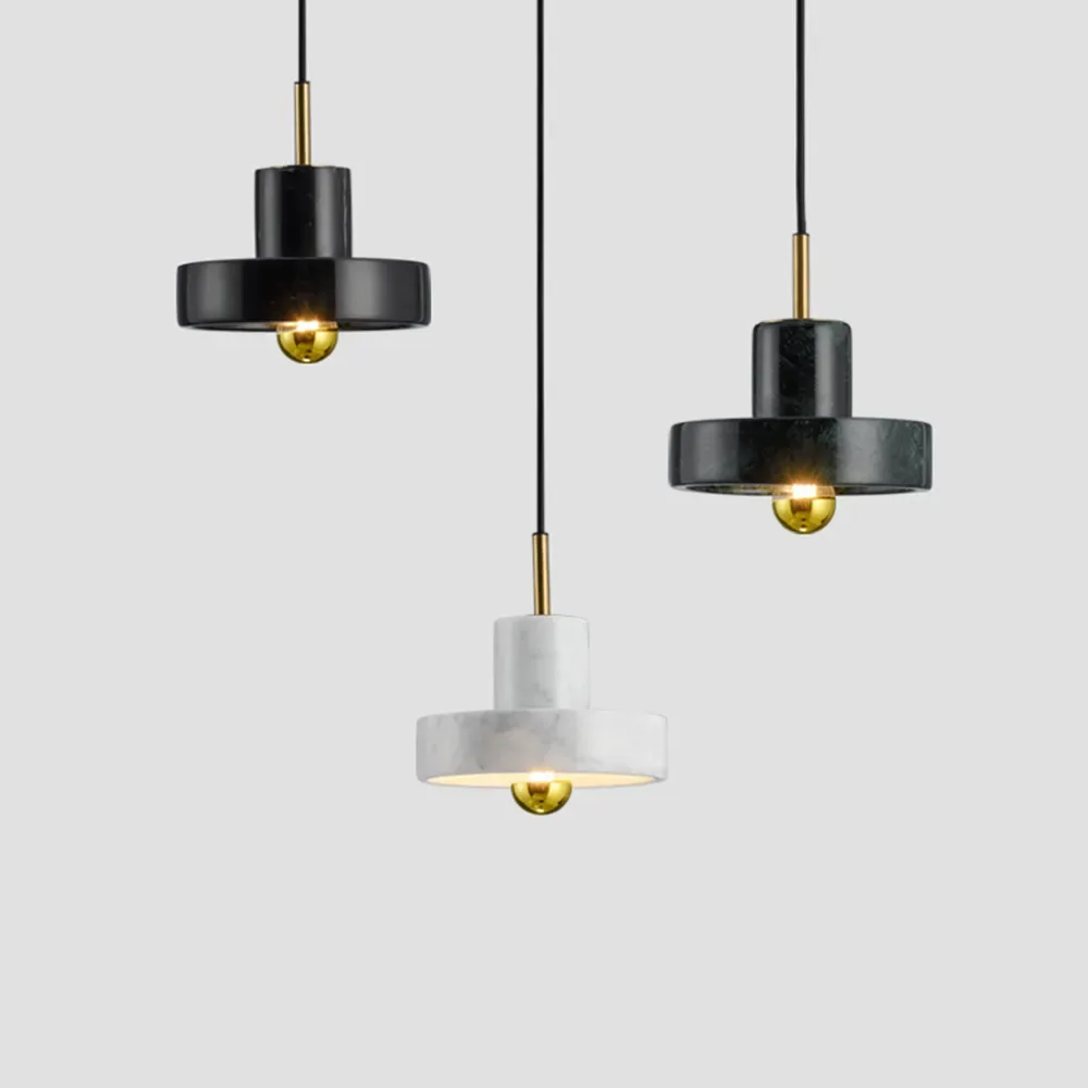 Modern Minimalist Tiered Marble Pendant Light Collection detail view 3