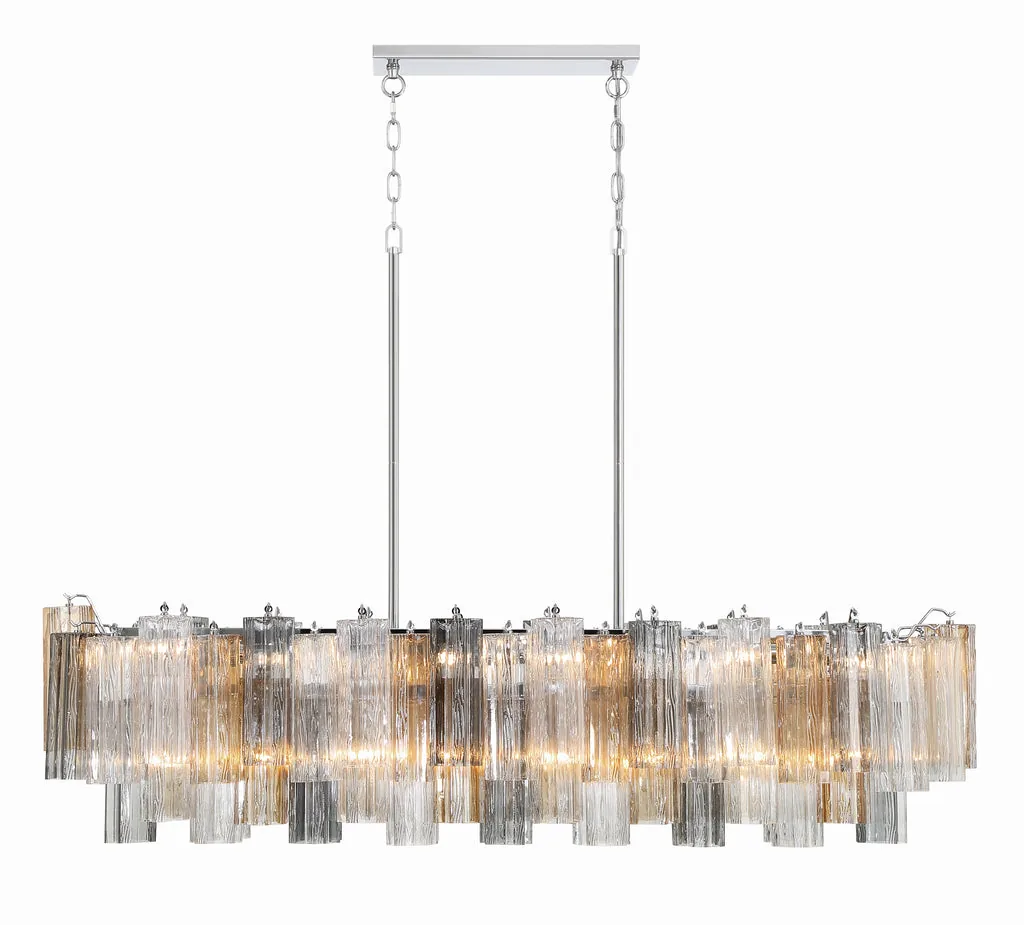 Multi-Tiered Gradient Color Glass Block Chandelier detail view 3