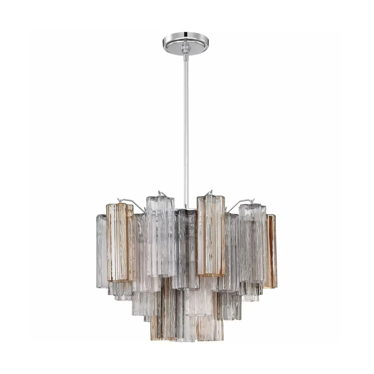 Multi-Tiered Gradient Color Glass Block Chandelier detail view 4
