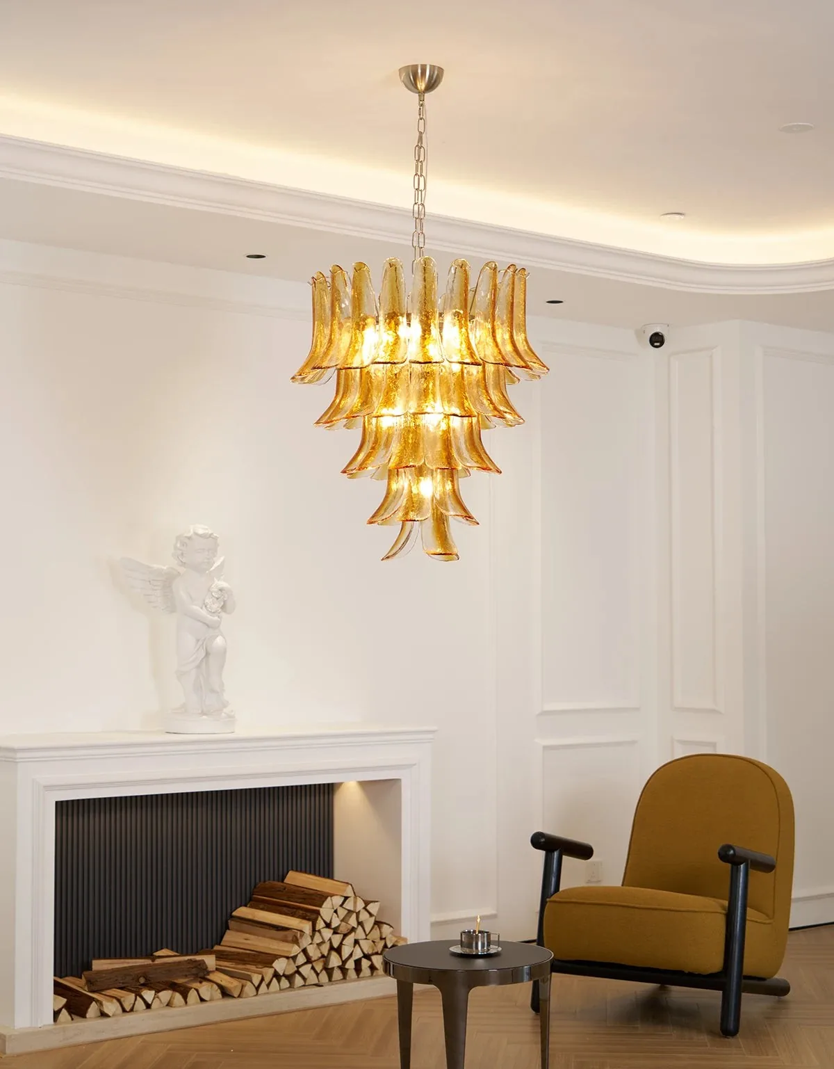 Multi-Tiered Petal Glass Chandelier detail view 10