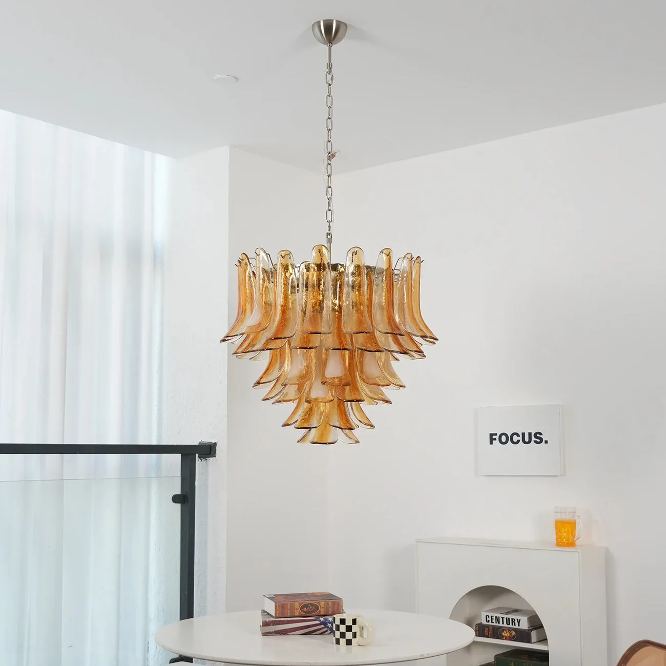 Multi-Tiered Petal Glass Chandelier detail view 13