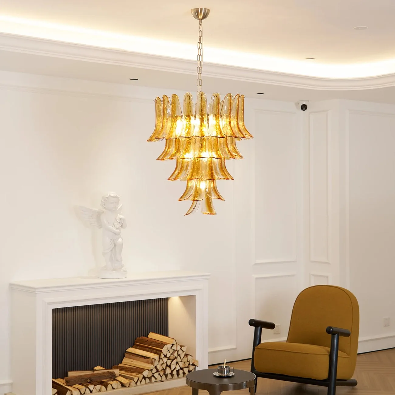 Multi-Tiered Petal Glass Chandelier detail view 15