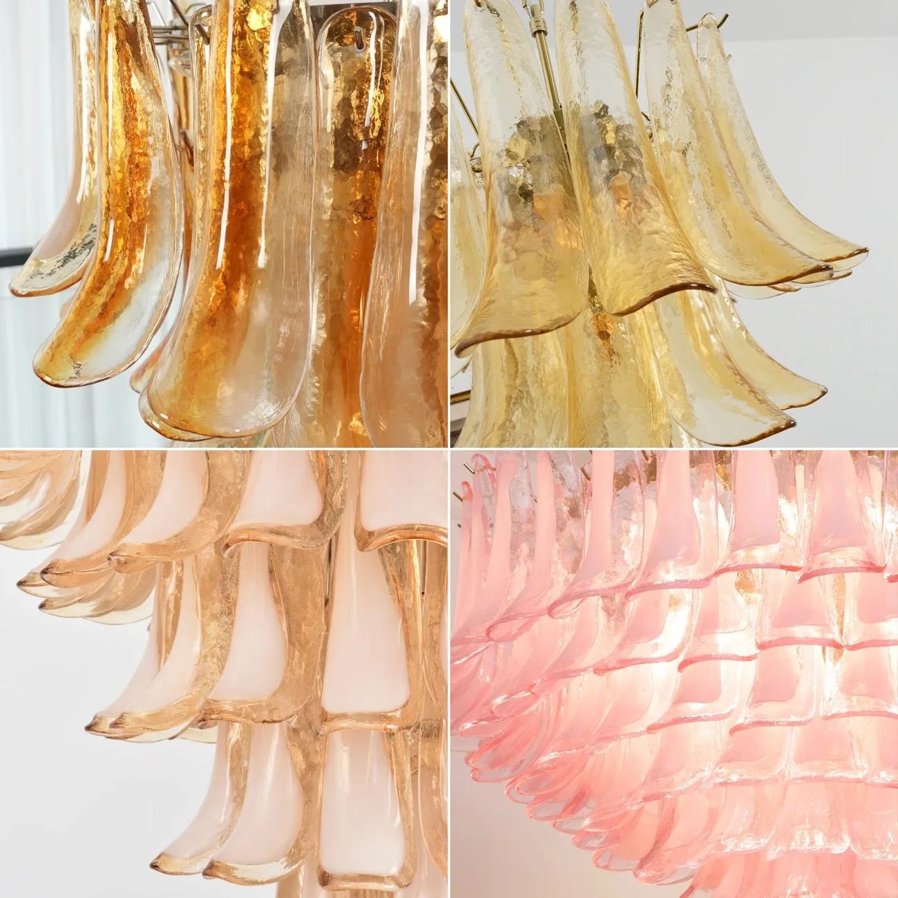 Multi-Tiered Petal Glass Chandelier detail view 16