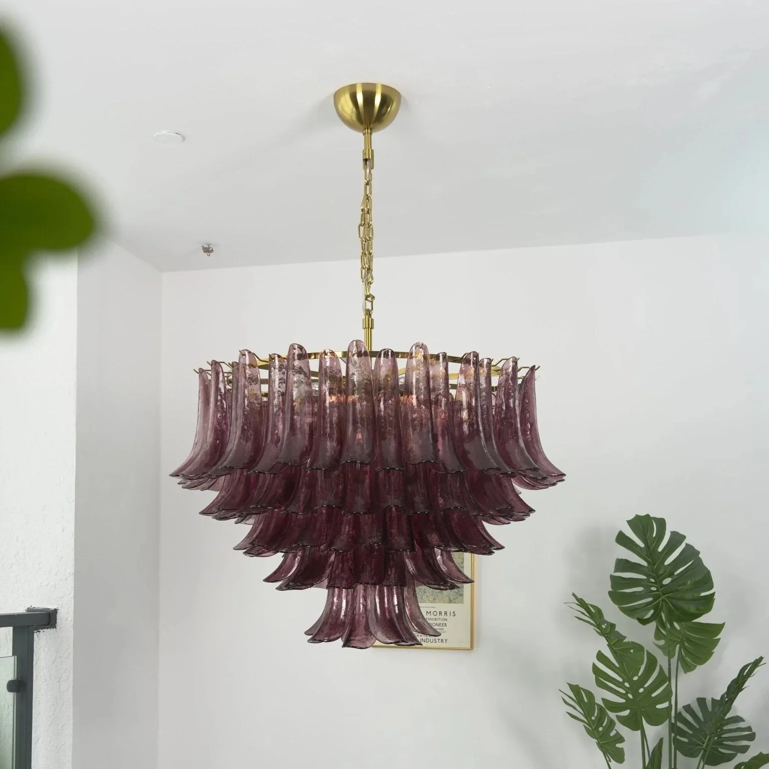 Multi-Tiered Petal Glass Chandelier detail view 18