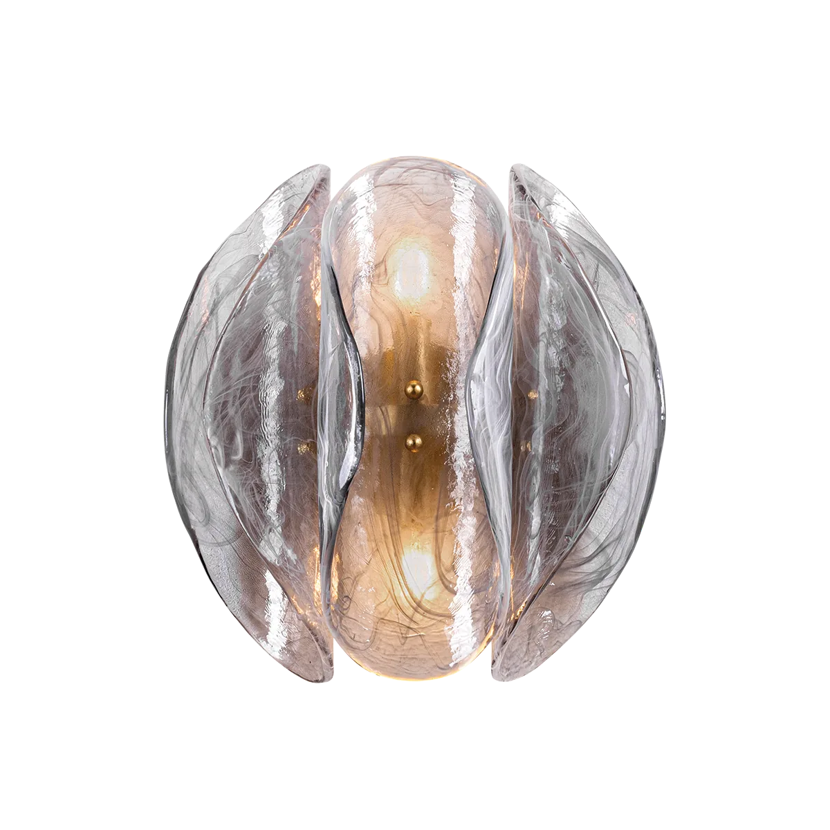 Multi-Tiered Slit Petal Glass Chandelier (Smoked Grey) detail view 5