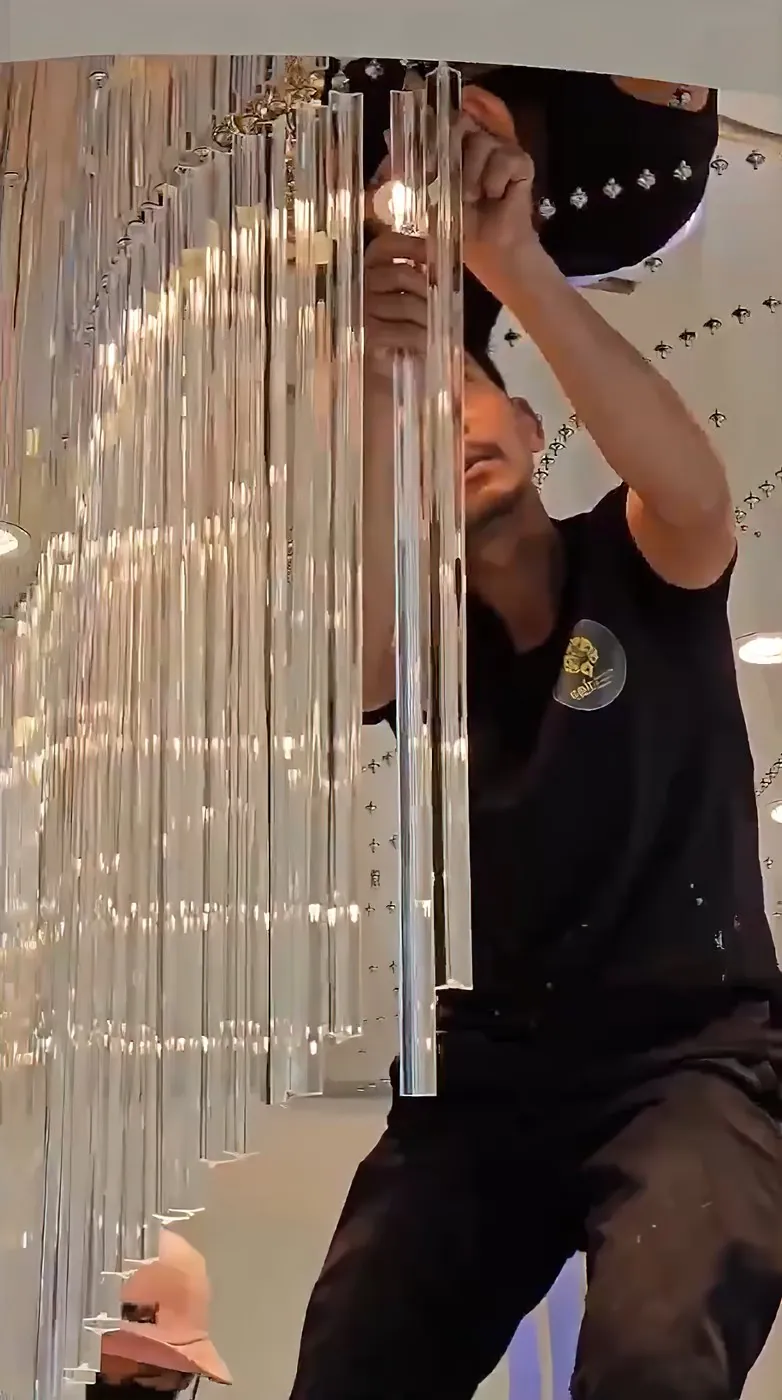 Cambodia Leaf Chandelier project view