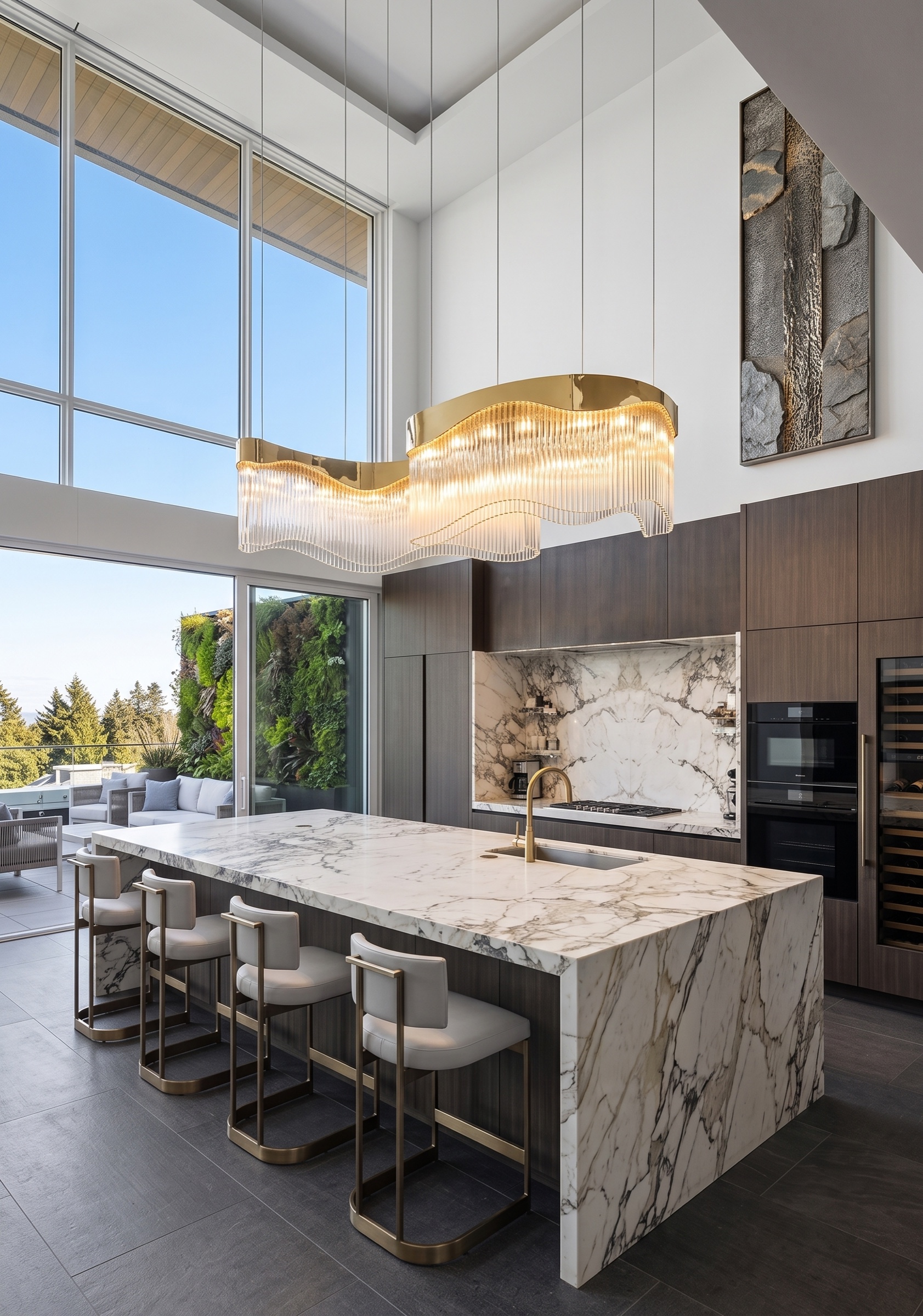 Bespoke decorative lighting in a residential interior